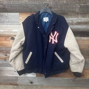 90s New York Yankees Genuine Merchandise Wool Varsity Letterman Jacket MLB L